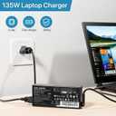 135W Power Adapter Charger Compatible with Lenovo ThinkPad Universal Thunderbolt 4 Docking 40AN0135US 40AF0135US, Thunderbolt 3 Essential Dock Gen 1 Gen 2, ThinkPad USB-C Dock Gen 2 Power Supply Cord