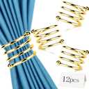 Stainless Steel Napkin Rings Metal Napkin Ring Holders, Yimerlen Holder Serviette Buckles for Family Dinner, Wedding, Party (Give Name Thank You Cards) Spiral Gold 12 Pcs