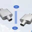 Performance Universal Aluminized Steel Single Chamber Muffler 2-Pack, 3" Inlet Silver Exhaust Resonator for Car/Truck, 13" Long, Deep Tone, Corrosion-Resistant