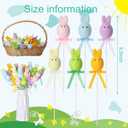 FineCheer 24 Pcs Easter Bunny Picks Faux Foam Easter Egg Picks Decorative Mini Pastel Egg Stems 7" Tall for Spring Basket Bouquets Floral Arrangement Centerpiece Wreath Party Decorations