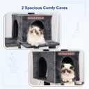 Gitelsnour Cat Tree for Indoor Cats, 71'' (180cm) Multi-Level Cat Tower for Large Adult, Sturdy Cat Tree House with 2 Scratching Boards 7 Posts, 2 Plush Perches/Condos, Hammock, Smoky Gray GCT032G