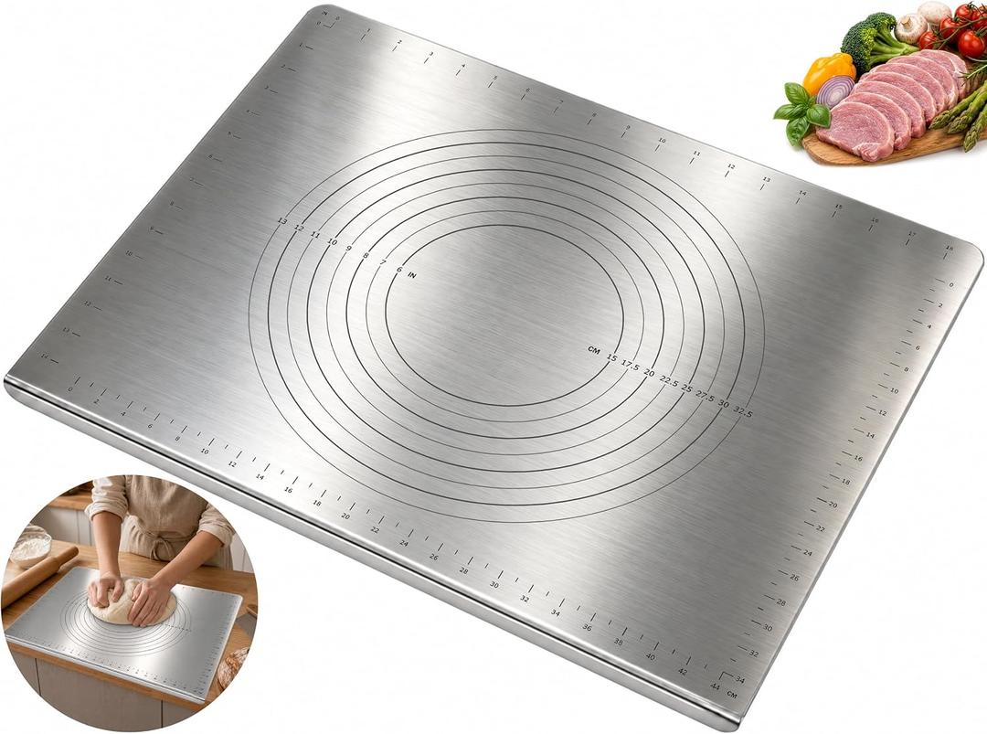 304 Stainless Steel Cutting Board with Lip for Kitchen 19.7 x 15.7in