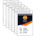 6 Pack ID Badge Holder - Vertical Badge Holder, 2.25" x 3.5" Clear Cards Holders for Lanyard, Plastic Sealable Waterproof, Name Tag Holder for Nurses, Office, and School