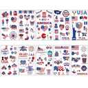 10Pcs Patriotic 4th of July Temporary Tattoos Star American Flag Themed Stickers Tattoos Independence Day Party Supplies USA Patriotic 4th July Celebration Decor for Summer
