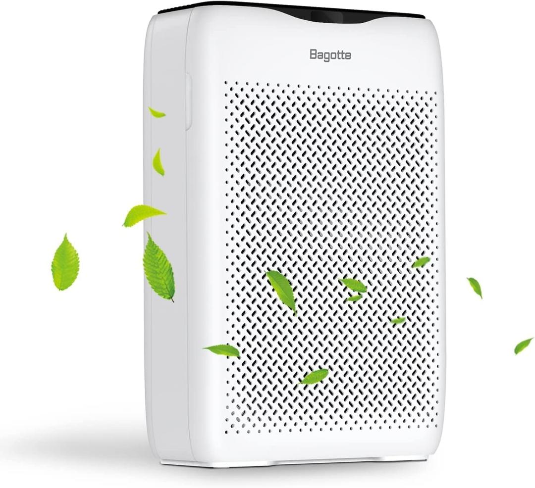 Air Purifier for Large Room, Bagotte H13 True HEPA Filter Air Purifier, up to 1350 ft², 25db Quiet Air Cleaner with Sleep Mode Speed Control & Timer for Home Bedroom Living Room, Ozone Free