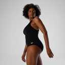 Speedo Women's Standard Swimsuit One Piece Endurance Ultraback Solid Contemporary Cut, Black, 14