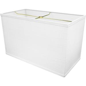 Aspen Creative 36009, Hardback Drum Rectangular Off-White Spider Shade, (8+16)" Top x (8+16)" Bottom x 10" Height