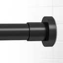 HTZON Shower Curtain Rod Spring Tension:Black Shower Rods for Bathroom 27 to 45 Inch, 1 Inch Modern Heavy Duty Adjustable Tension Shower Curtain Rod No Drilling No-Slip Easy Install, Matte Black