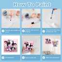 hkejoi 4 Pack Animal Paint by Numbers Kit for Kids with Framed, Easy Paint by Number Crafts for Ages 4-8, Simple Painting Kits for Home Wall Decor 7.87''Wx7.87''L (Cartoon-1)