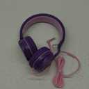 Kids Headphones, AILIHEN I35 On-Ear Headphones for School, Safe Volume 93dB, HD Mic Stereo Headphone for Kid Girls Children, Foldable Wired 3.5mm for Chromebook, Laptop, Computer, Tablet (Pink Purple)