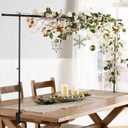 Over The Table Rod Stand with Clamps, 46-82Length, Adjustable Metal Balloon Flower Arch Stand, Decorated Arch for Party, Birthday, Wedding, Halloween, Christmas, Black