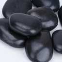 Pulovin 40 lbs Black Stones for Plants Indoor, 3-4 Inch Decorative River Rocks for Plants, Flower Pots, Vase, Polished Garden Stones for Outdoor Landscaping, Walkways, Yard