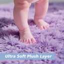 yulidayang Purple Fluffy Round Area Rugs for Bedroom,4'X4'Shag Circle Area Rugs for Girls Room,Non Slip Fuzzy Plush Rug for Kids Room Living Room and Dorm Home Decor Rug