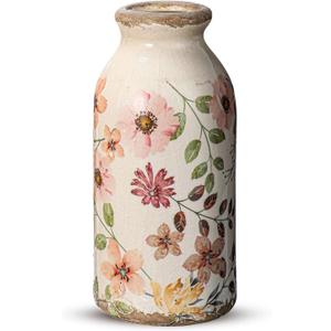 Ceramic Small Vase Rustic Farmhouse Vase Boho Vases Home Decoration for Your Kitchen Bedroom Office Bathroom& Shelf Centerpiece Table Decorative(6 Inches,Elegant)
