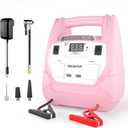 GEOSTAR 4-in-1 Pink Jump Starter with Air Compressor 150PSI, 750A Portable Battery for 8.0L and 6.0L Engines, with Smart Jumper Cable, 2 USB Ports, 2 DC Ports, LED Light