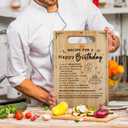 Birthday Gifts for Women Men, Happy Birthday Cutting Board Chopping Board, Happy Birthday Gifts, Years Old Birthday Gifts, Recipe for a Happy Birthday Bamboo Cutting Boards for Kitchen