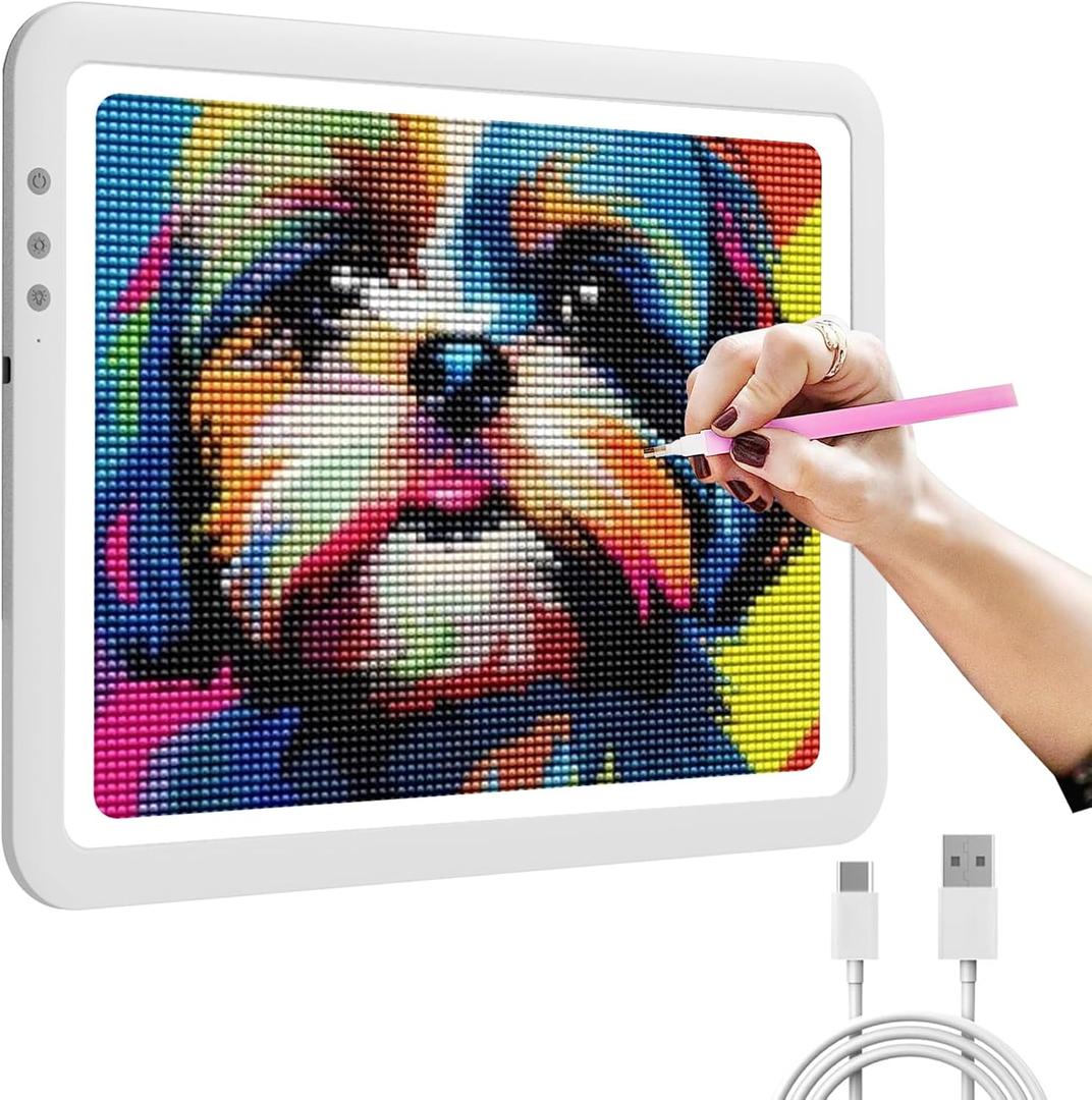 iVAOOZE Rechargeable Battery Powered Light Box for Tracing, A4 Wireless Lightbox Light Copy Board Light Table for Drawing Sketching HTV, Super Bright Light Pad for for Cricut Vinyl, Weeding Tool