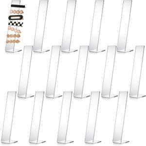 Suwimut 15 Pieces Acrylic Hair Clip Display Stand, Clear L-Shaped Hairpin Barrette Stand Holders, Tabletop Hair Clip Organizer Storage Rack for Hair Bow, Headbands, Hair Ties, Teen Girls, Women