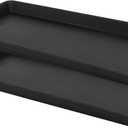 2 Pack Plant Saucer Tray Rectangular, Plant Growing Nursery Trays, Heavy Sturdy Seed Starting Trays, Plants Starter Saucers for Indoors No Holes, Seed Starter Growing Tray (17.5"x10.6", Black) (17.5'' x 10.6'' x 1.5'' (2 pack))