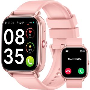 Smart Watch for Men Women (Answer/Make Calls), 1.83" HD Touchscreen Fitness Tracker, 480Hrs Playtime,112+ Sports Modes,Fitness & Sleep Tracker,Health,Fitness Watch for Android/iOS,IP68 Waterproof,Rose