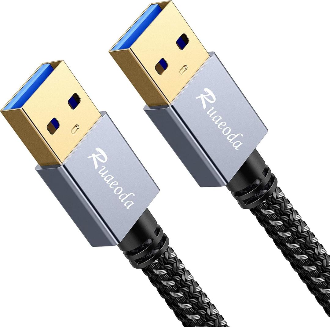 USB to USB Cable 3 ft, USB 3.0 Male to Male Type A to A Double Sided USBCord for Data Transfer,Hard Drive,Laptop,DVD,TV,USB Hub and More (3.3Ft)