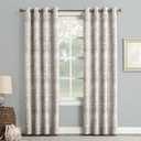Sun Zero Darren Distressed Woven Jacquard Blackout Grommet Curtain Panel, 50" x 63", Camel