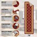 Ottomanson Hallway Runner Rug 1'10" x 6' Non Slip Trellis Area Rugs Easy to Clean Laundry Rug Runner Durable & Pet Friendly Floor Carpet Runners for Hallways Entryway Living Room Kitchen Bathroom, Red