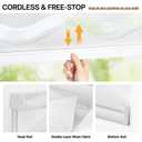 LazBlinds No Drill Cordless Zebra Blinds, 37" W x 72" H, White