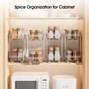 2 Packs Pull Out Spice Rack Organizer for Cabinet, 2 Tier Vertical Spice Organization, 5.47" Wx11.14 Dx9.76 H, Cabinet Size Need:13'' High x 12'' Deep x 6'' Wide(Not for Cabinet with Lip)
