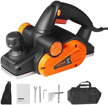 VEVOR Electric Hand Planer, 3-1/4" Width Corded, 16500 RPM High-Speed Powerful Handheld for Woodworking, Wood Chamfer DIY, Smooth Finish Carpentry Tool, FCC-SDoC