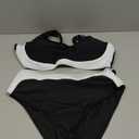 Leoparts Women's Two Piece High Waisted Swimsuits Sporty Color Block Scoop Neck Bikini Set Bathing Suit (X-Large)