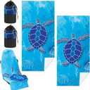 2 Pack Car Seat Towel Covers with Storage Bag Seat Post Workout Sweat Washable Cover Non Slip for Car Towel for Dog Pet Workout Outdoor Sport Activities (Sea Turtles)