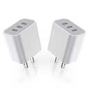 iPhone 16/17 Charger Block,USB C Charger [2 Pack] 35W 3-Port Wall Cube Fast Type C Charging Block PD Power Adapter for iPhone 17/17 Pro Max/16/16Pro/15/15Pro/14 Pro Max/13/12/11, iPad,Galaxy,Pixel 4/3