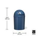 Umbra 1.25 Gallon Mini Waste Can with Removable Swing-Top Lid - Small Garbage Bin for Kitchen, Bathroom, Bedroom, Office - Compact Trash Can Fit Under Tables & Counters - Blue