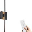 LED Wall Sconces with Remote Control, 5 Colors 3000K-6500K & Dimmable, Hardwire Wall Light with Timer & Night Light, LED Black Wall Lamps for Living Room, Bedroom, 27.55 Inch (1 Pack)