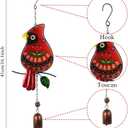 Cardinal Wind Chimes 3 Pack - Metal Wind Chimes for Outside, Waterproof Rustproof Garden Decor with Hanging Hooks, Home Decoration