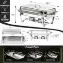 9Qt Chafing Dishes for Buffet 4Pack, 304 Stainless Steel Chafing Dish Buffet Set with Folding Frame, Food Warmers for Parties, Catering Supplies, Warming Trays for buffets Party, Multiple Food Pans