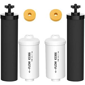 Gravity Water Filters for Berkey Water Filter Replacement, Replacement for BB9-2® Black Filter & for PF-2® Fluoride Filters Combo Packs, Compatible with Berkey® Gravity Water Filter System, (NSF 42)