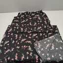 Women's Satin High Waisted Side Split Maxi Skirt Elastic Waistband Long Silk Skirts for Women Size Small, Floral Black 