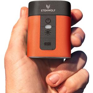 ETENWOLF AIR 3 Air Pump for Inflatables with 2600 mAh Battery & Camping Light, Ultra-Fast and Mini Electric Air Pump, Inflate Deflate for Air Mattress, Pool Floats, Vacuum Storage Bags (Vivid Orange)