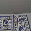 Artoid Mode Talavera Tiles Floral Phoenix Fiesta Mexican Placemats Set of 6, 12x18 Inch Seasonal Fall Holiday Table Mats for Party Kitchen Dining Decoration (Blue/Beige)