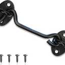 Door Latch, Door Lock Latch, Gate Latch, Barn Door Lock, Hook and Eye Latch Best for Window, Bedroom,Sliding Door. 4Inch ASONTAO (Door Lock - 1Pcs)