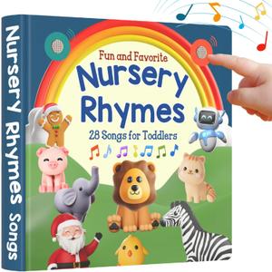 LEARNING BUGS Fun Favorite Nursery Rhymes  Sing Along with 28 Nursery Rhymes, Musical Books for Toddlers, 28-Button Music Book, Musical Toys for Toddlers 1-3