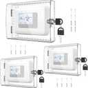 AUURIO 3 PCS Upgraded Thermostat Lock Box with Key, Large Space Thermostat Cover Seamless Anastomosis, Clear Decorative AC Lock Box Cover on Wall Fits Thermostats 4.8" H x 6" W or Smaller