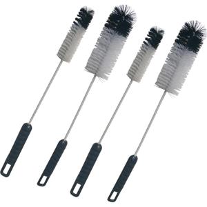 Coralpearl Bottle Brushes Thin Long Handle X 4, Utility Skinny Wire Cleaner Set Big Small, Bendable Flexible for Cleaning Narrow Neck Water, Beer, Wine, Baby Bottles, Pipes, Tubes, Hoses, and Flasks
