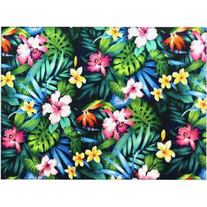Pink Hawaii Flowers Dish Drying Mat 18x24, Blossom Flowery Floral Absorbent Drying Matt Kitchen Decor Counter Dishes Pad Drainer Rack Coffee Bar Station Mat Protector for Kitchen Accessories Fast Dry