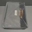 Large Storage Baskets with Clear Window, See Through Closet Organizer with PU Handles, Linen Foldable Storage Bins for Organizing Clothes, Toys, Books (Black) (Large-14.9"x9.8"x9.8")