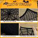 YHW Halloween Decoration Black Lace Spiderweb Scarf Cover Festive Party Supplies 45 X 243cm 18 x 96 inch