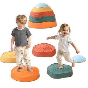 LoomLark Balance Stepping Stones for Kids 5pcs Non-Slip River Stones Obstacle Course Play Indoor and Outdoor Coordination Game Sensory Toys Toddler Ages 3 4 5 6 7 8+