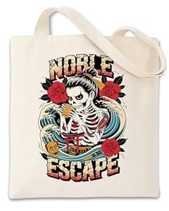 Geondos Skull Cotton Bags, Canvas Tote Bag Women, Casual Handbag for Work Beach Travel, Reusable Multipurpose Shopping Grocery Bags, Lady Gift for Her Sister Daughter Mom